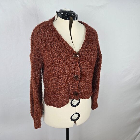 Shein Cardigan Women's One Size (large) Copper Button Closure Long Sleeve V-Neck - Picture 16 of 16